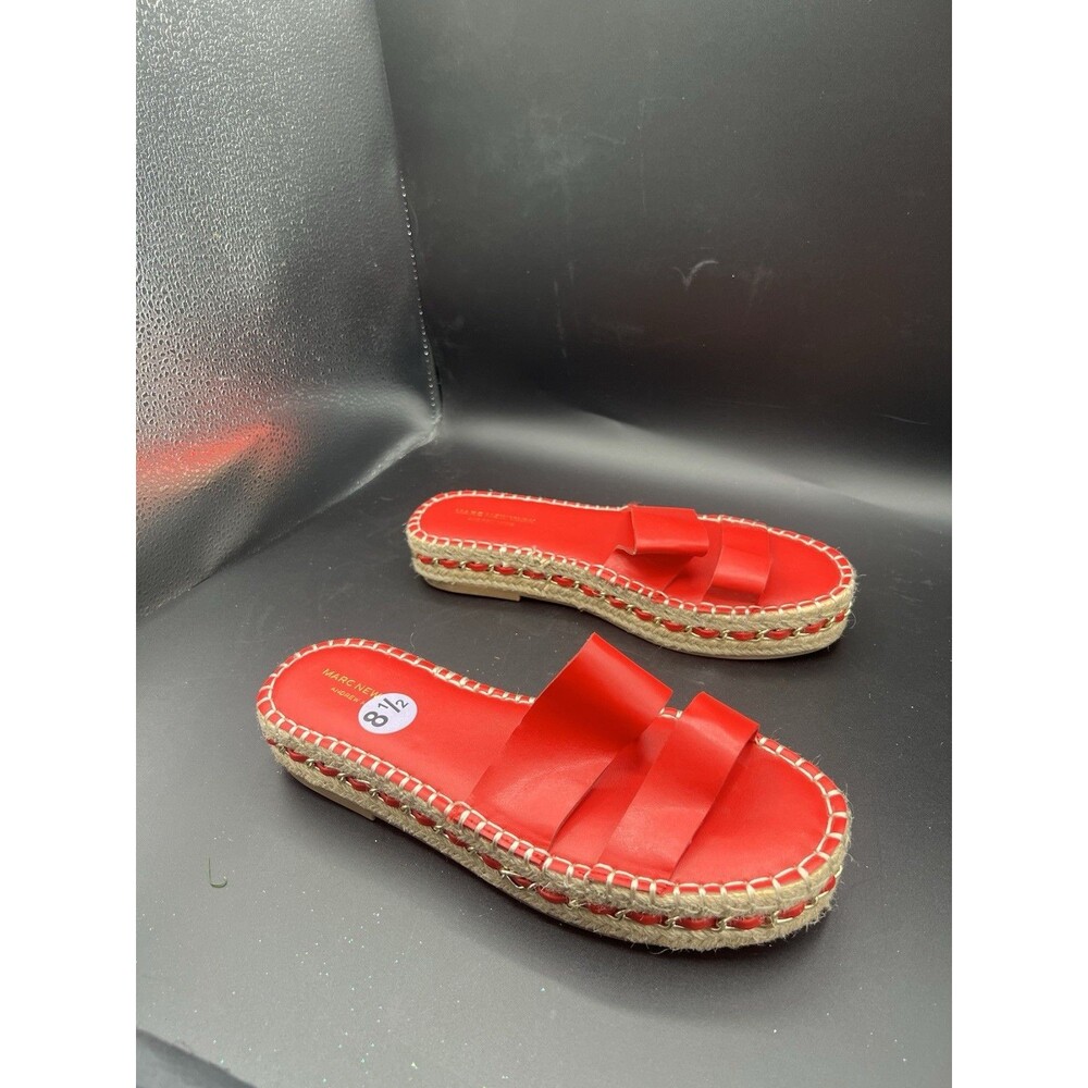 Marc New York Maggie Womens Sandals Size 8.5M Red Espadrille Slide New